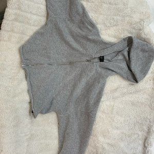 Grey Cropped Hoodie